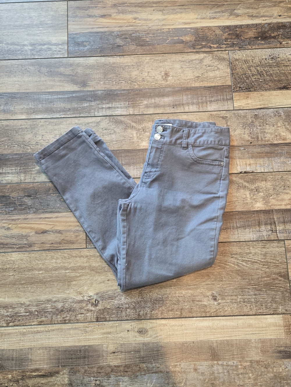 MICHAEL Michael Kors Gray Cropped Ankle Pants Size 6 Double Button Stretch